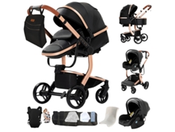Cochecito de bebé, sistema de viaje 3 en 1, ruedas todoterreno, X518-negro