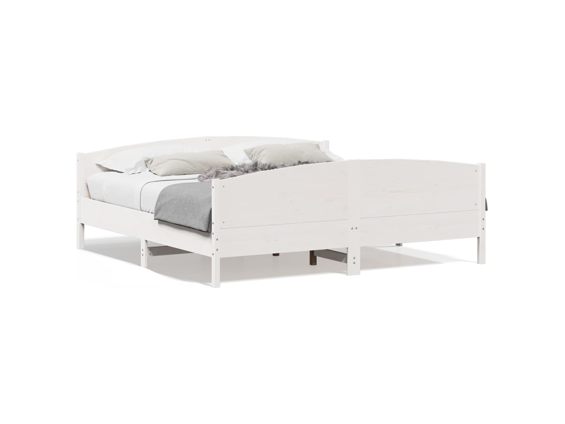 Maison Exclusive - Estructura De Cama Sin Colchón Madera Maciza Blanca 200x200 Cm