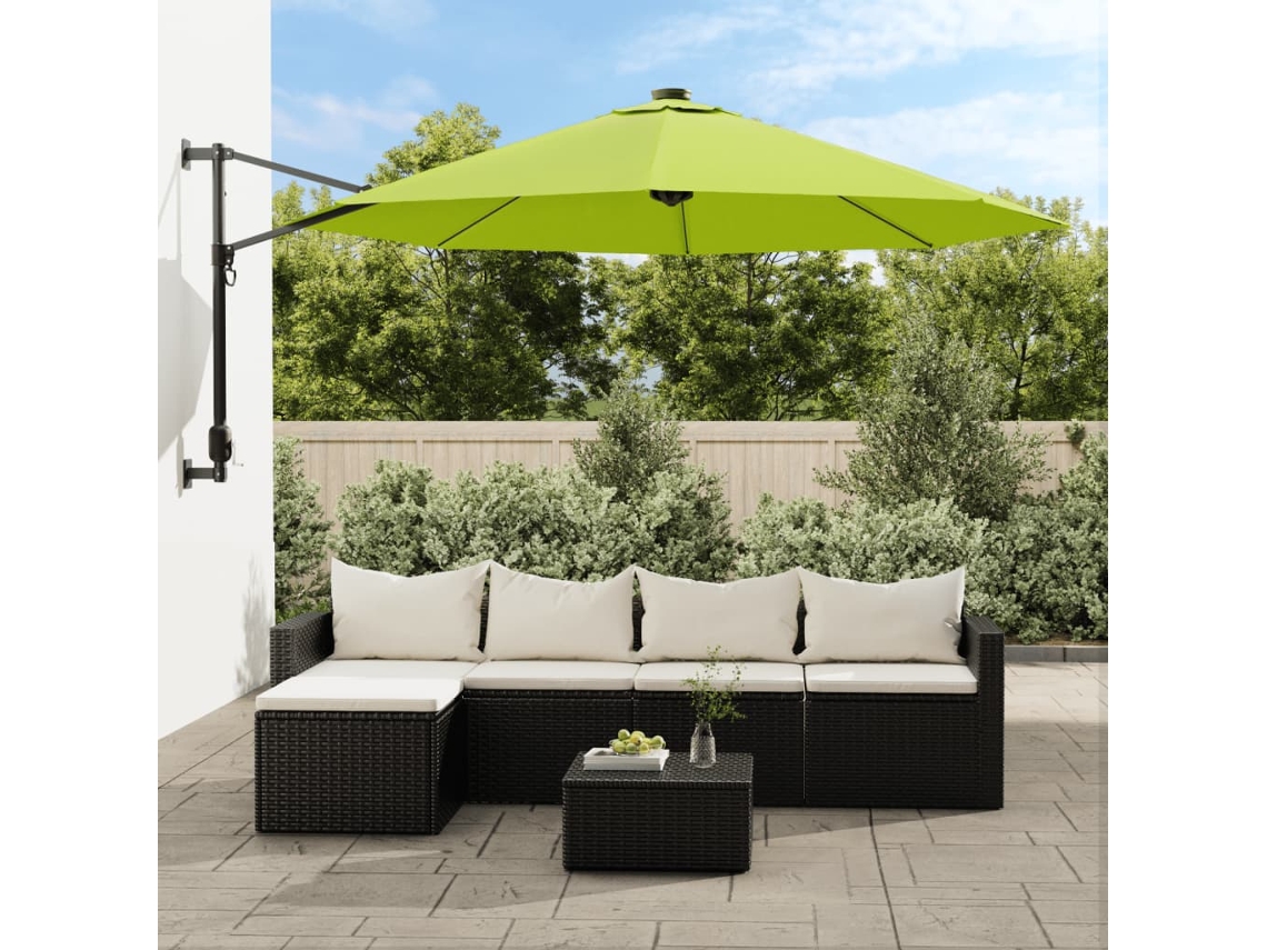 Sombrilla De Jardínsombrilla De Pared Con Led Verde Manzana 290 Cm Wsd684851