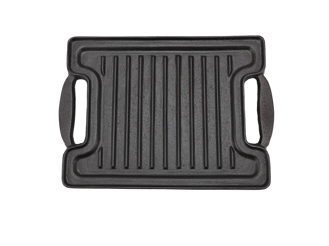 Placa de barbacoa rectangular de hierro fundido para un calentamiento uniforme