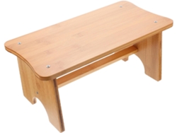 Taburete De Madera Antideslizante, De Tamaño Mediano, Con Reposapiés Ergonómico.