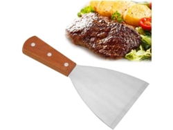 Espátula de acero inoxidable para barbacoas, ideal para limpiar carnes, hamburguesas, parrillas teppanyaki y planchas.