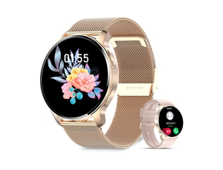 Smartwatch CHRONUS de 1.32'' con Pantalla táctil Monitor de Fitness Rosa Oro Rosa