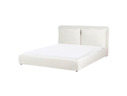 Cama Água Bajonna Beliani Terciopelo Blanco (160x200)