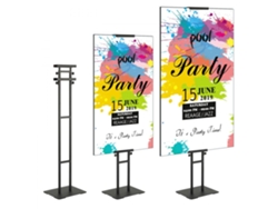 Exhibidor de Póster de Aluminio, Soporte de Doble Cara y Banner de Suelo Tekmaquinas