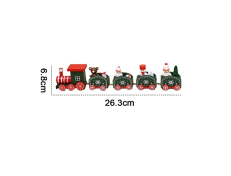 Tren de Navidad pintado de madera decoración de Navidad juguetes de regalo para niños, mini adornos para regalo de festival, verde