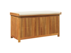 Caja de cojines para exterior, madera maciza de acacia, EXCLUSIVA DE LA CASA