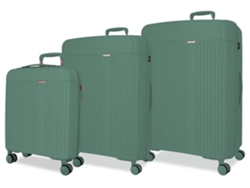 Juego de maletas MOVOM New Trendy en color verde oscuro (53x78x31cm, 128l)