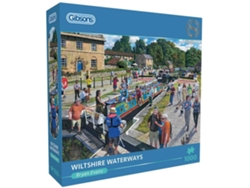 Rompecabezas de cartón de 1000 piezas de Gibsons Wiltshire Waterways para adultos