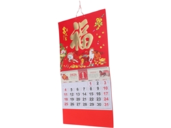 Calendário De Parede Do Ano Do Cavalo Com Detalhes Em Folha De Ouro, Tradicional Chinês Para Feng Shui,