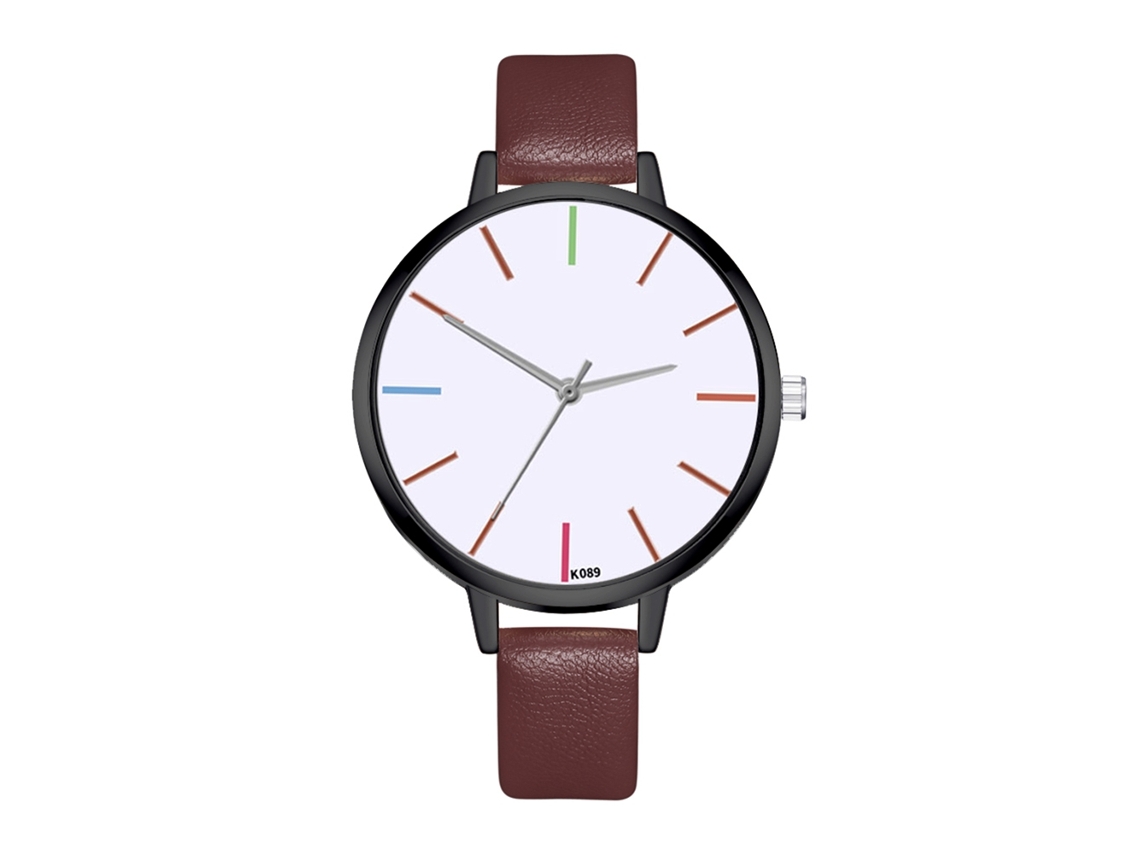 Reloj De Pulsera Analógico De Cuarzo Para Mujer, De Aleación, Con Esfera Redonda, Color Café.