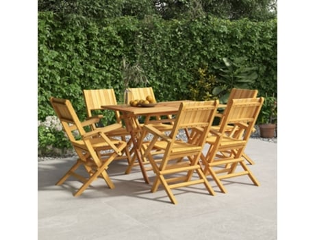 Conjunto 6 Silla De Jardín Plegable VIDAXL Marrón Madera