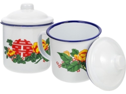 2 Tazas De Té Para Uso Diario, Juego De 2 Tazas De Té Duraderas Y Cómodas De Sostener, De Estilo Chino Y Esmaltadas.