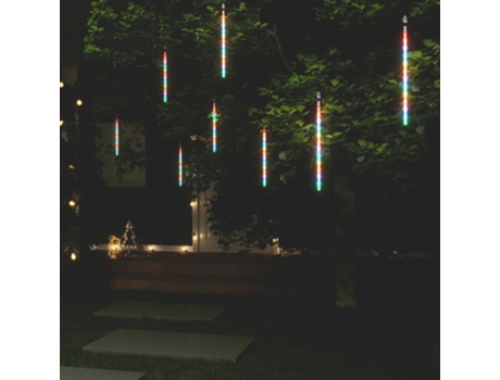 Lámpara Luces Meteoro 8 Unidades 30 cm 192 Luces LED Interior/Exterior Multicolor