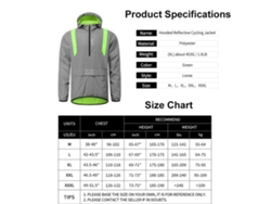 2026-chaqueta Reflectiva Para Ciclismo Hombre Impermeable Con Capucha Chaqueta De Bicicleta Para Correr Senderismo Caminar Chaqueta De Seguridad Nocturna