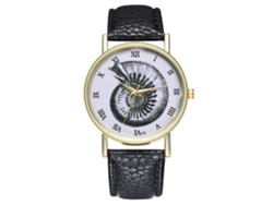 Reloj De Pulsera Unisex De Cuarzo Con Correa De Cuero Sintético Plateado.