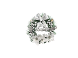 Omni-guirnalda Artificial De Pino Navideña De 30cm Colgante Plata Decoración Hogar Fiesta Pared Puerta Ventana Tamaño 1 Plata