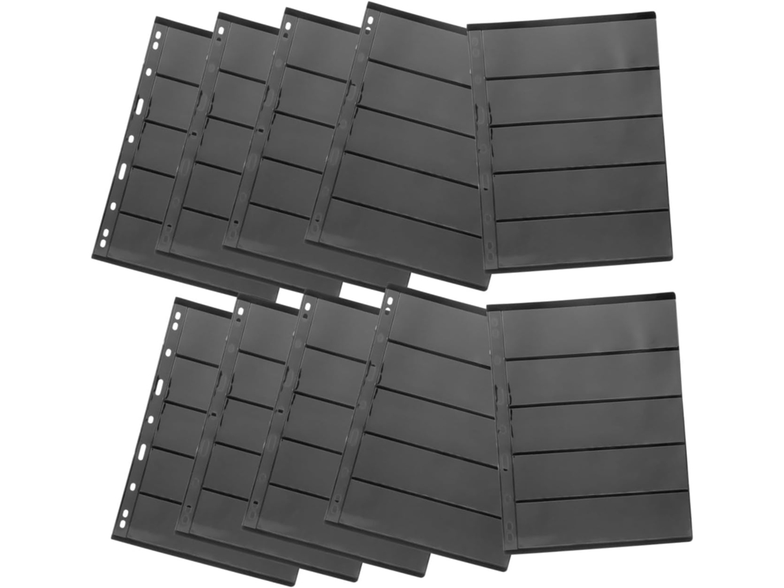 Álbum Para 10 Sellos, Color Negro Con Páginas Interiores Transparentes.