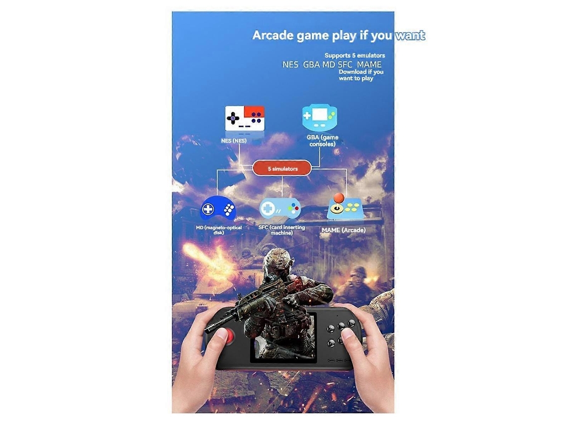 Consola de juegos portátil D22 de 3,5 pulgadas con gran pantalla HD, compatible con juegos arcade clásicos y simuladores. Hengjian