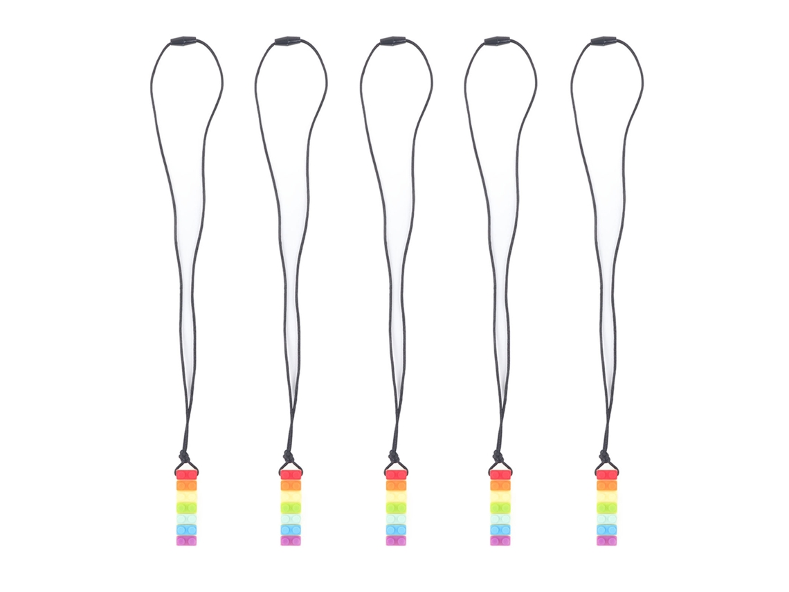 Collar De Dentición Para Bebés, Silicona Suave, 5 Unidades, Amarillo, Masajea Las Encías, Colgante Sensorial