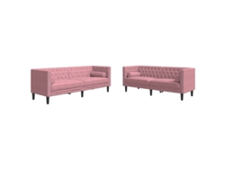 Maison Exclusive - Set De Sofás Chesterfield Con Cojines 2 Piezas Terciopelo Rosa