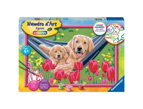 Número de arte de grande formato - Labrador e Tulipes -4005556235988 - Ravensburger