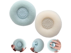 Juego De 2 Esponjas De Baño Con Ventosa Y Cepillo Exfoliante (azul + Amarillo)