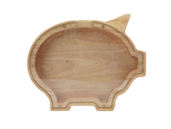 Hucha De Madera Con Diseño De Animalito De Dibujos Animados Para Niños, Niñas Y Adultos: Cerdo.