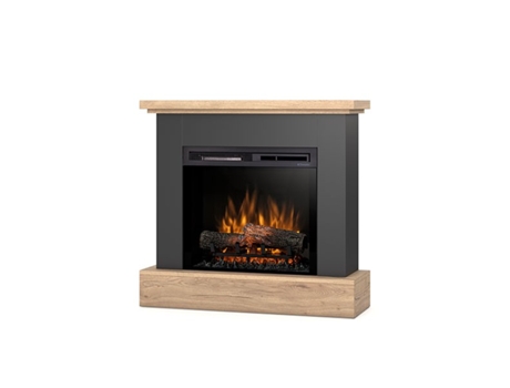 Chimenea eléctrica LED autoportante YUKON 23' 92 x 86 x 29 Negro / Roble claro OUTINFIRE
