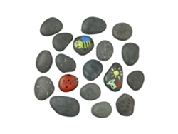 Piedras Relaxdays Para Pintar, Decorativas Planas, 2 Kg, Manualidades Para Niños Y Adultos, 8-12 Cm, Gris Oscuro.
