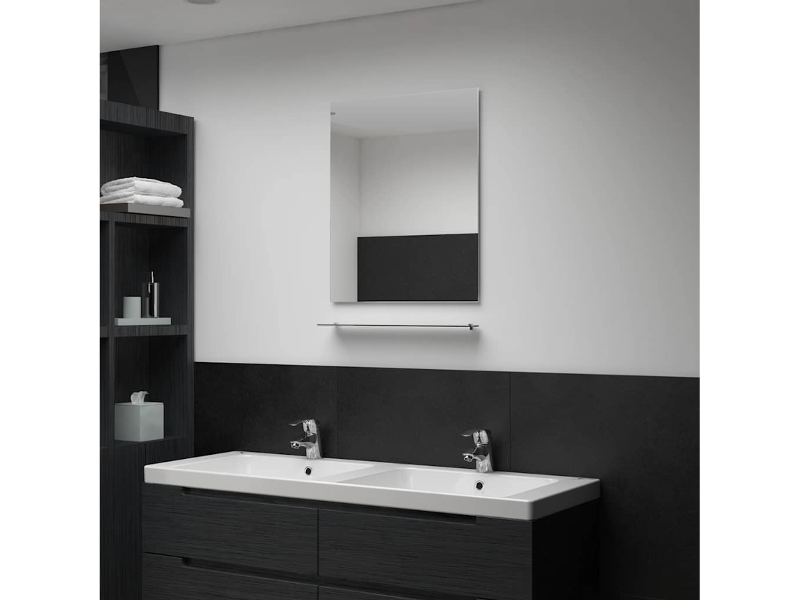 Espejo de pared con estante de cristal templado, 50 x 60 cm, DKD HOME DECOR