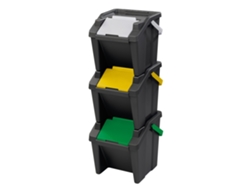 Set de 3 papeleras apilables MODA 30L con asa TONTARELLI