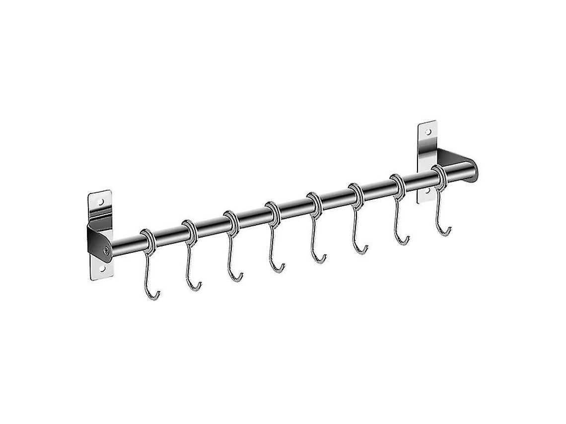 Soporte de pared de acero inoxidable Fastst para utensilios, con 6/8/10 ganchos extraíbles para cocina y baño.