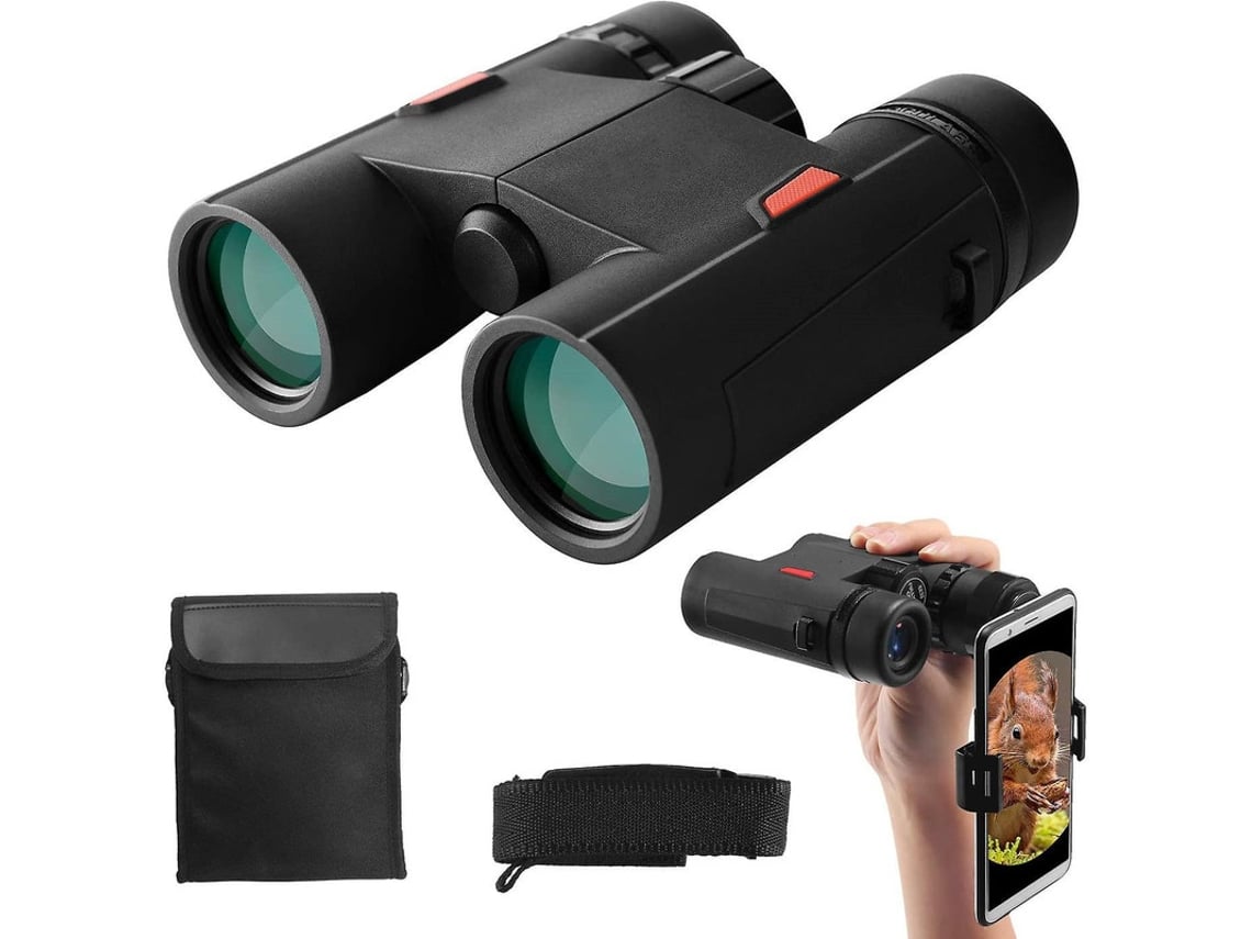 Binoculares 8x32 compactos para adultos y adolescentes, para viajes, deportes, conciertos, color negro.