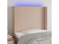 Cabecero Con Led Cuero Sintético Capuchino 93x16x118/128cm