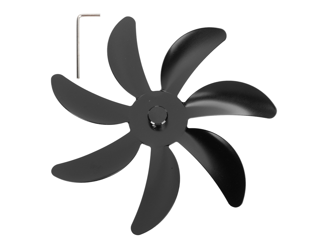 Aspa de ventilador de estufa de aluminio, 7 aspas, negra