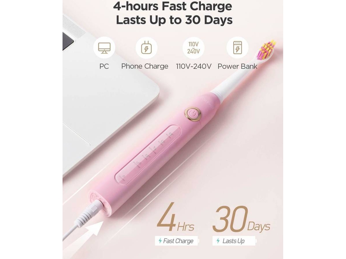 Cepillo de Dientes Eléctrico FAIRYWILL FW-ETFW-507 Plus (Rosa