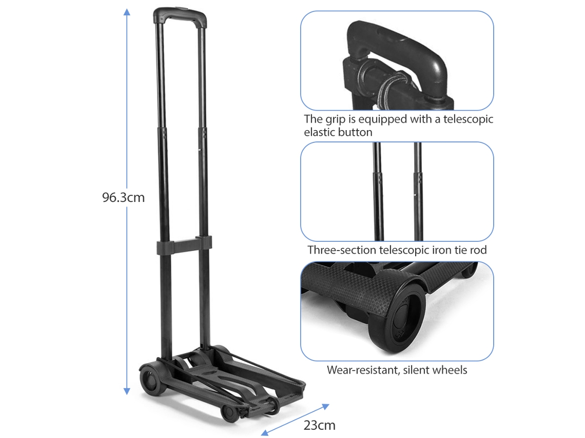 Carrito Plegable Para Equipaje Con 2 Ruedas, Carrito De Mano Plegable, Carretilla Plegable Para Transportar Comestibles.