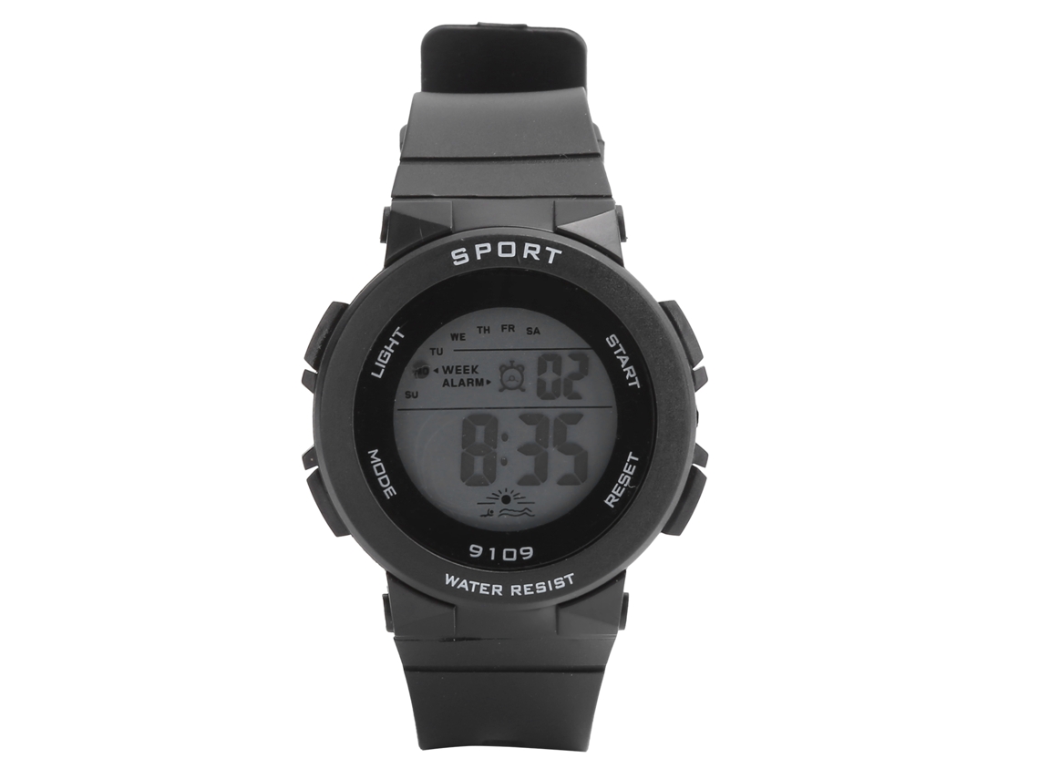 Reloj Digital Infantil De Moda, Resistente Al Agua, Con Luz, Deportivo, 9109, Negro.