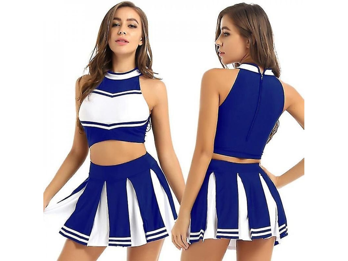 2026-traje De Lider De Porra Para Mujer Adulto Outfit De Porrista Con Top Y Falda Cmb Xl Azul