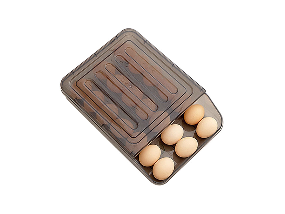 Caja De Almacenamiento De Huevos Multicapa De Gran Capacidad, Con Mecanismo Automático Anticaída Para Refrigerador.
