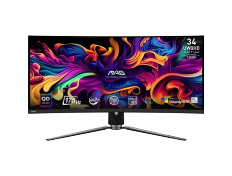 Monitor MSI MAG 341CQP (Negro - 34 - OLED - UltraWide Quad HD)