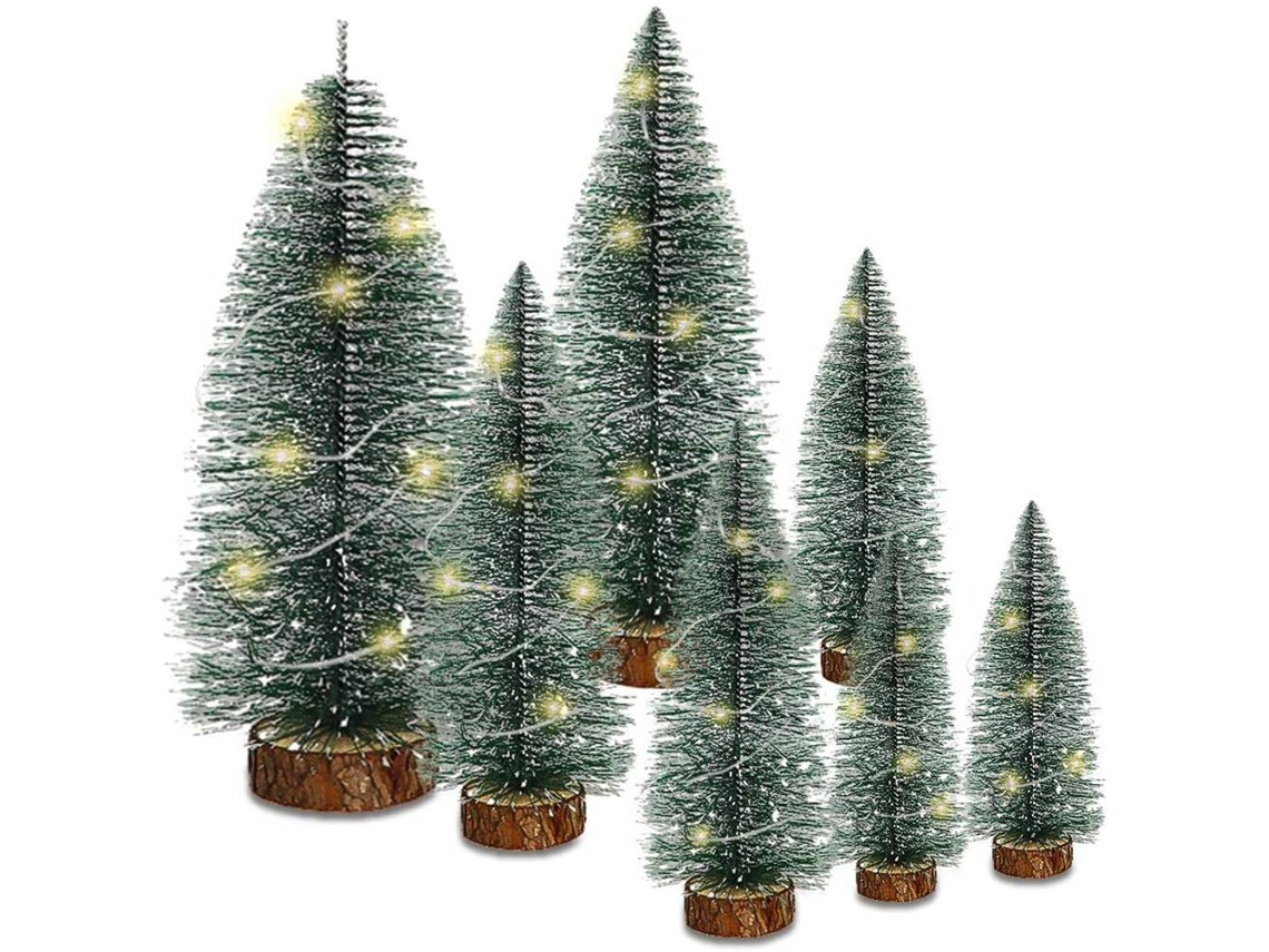 Mini árbol de Navidad decorativo para fiestas con luces incluidas
