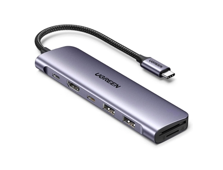 Hub UGREEN Cm195 USB-C para HDMI 2X USB-A 3.0 SD/TF PD