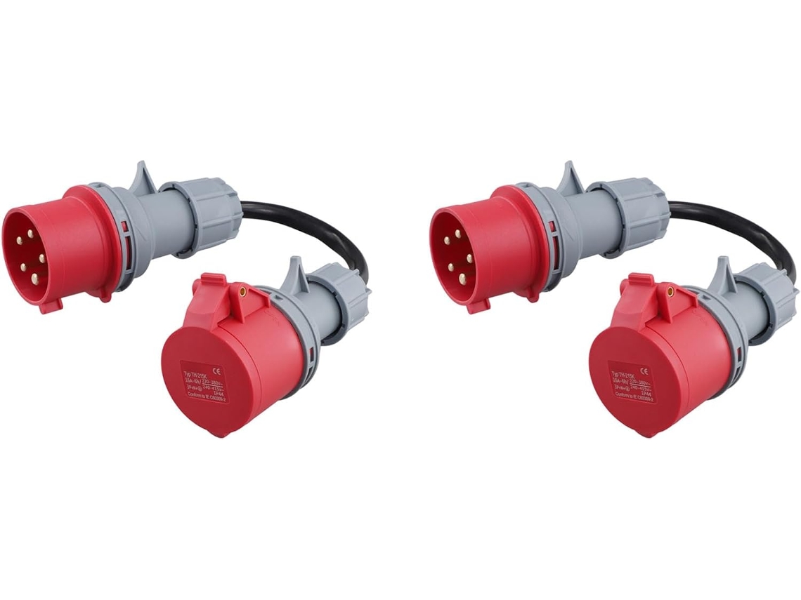X Cable De Extensión Adaptador De Cargador Para Vehículos Eléctricos Cee Gen De 5 Pines, Rojo, De 32 A Macho A 16 A