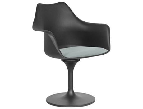 Silla de Comedor con Brazos Silla Giratoria Tulipan Negra 60x70x84cm TULIP STYLE