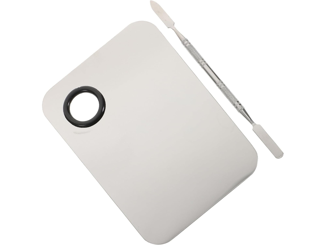 Palyte De Maquillaje En Acero Inoxidable Spatule Métallique, Plateau Mélange Pour Fond Teint Y