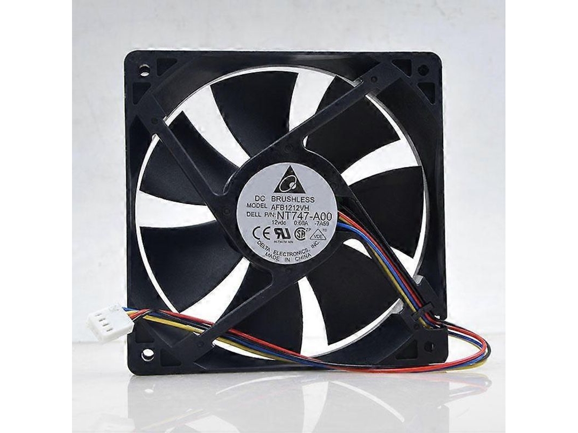 Ventilador Para Ordenador Delta Afb1212vh 12025 De 120 Mm Con Control Pwm, 12 V 0,60 A, 4 Filas, 120 X 120 X 25 Mm