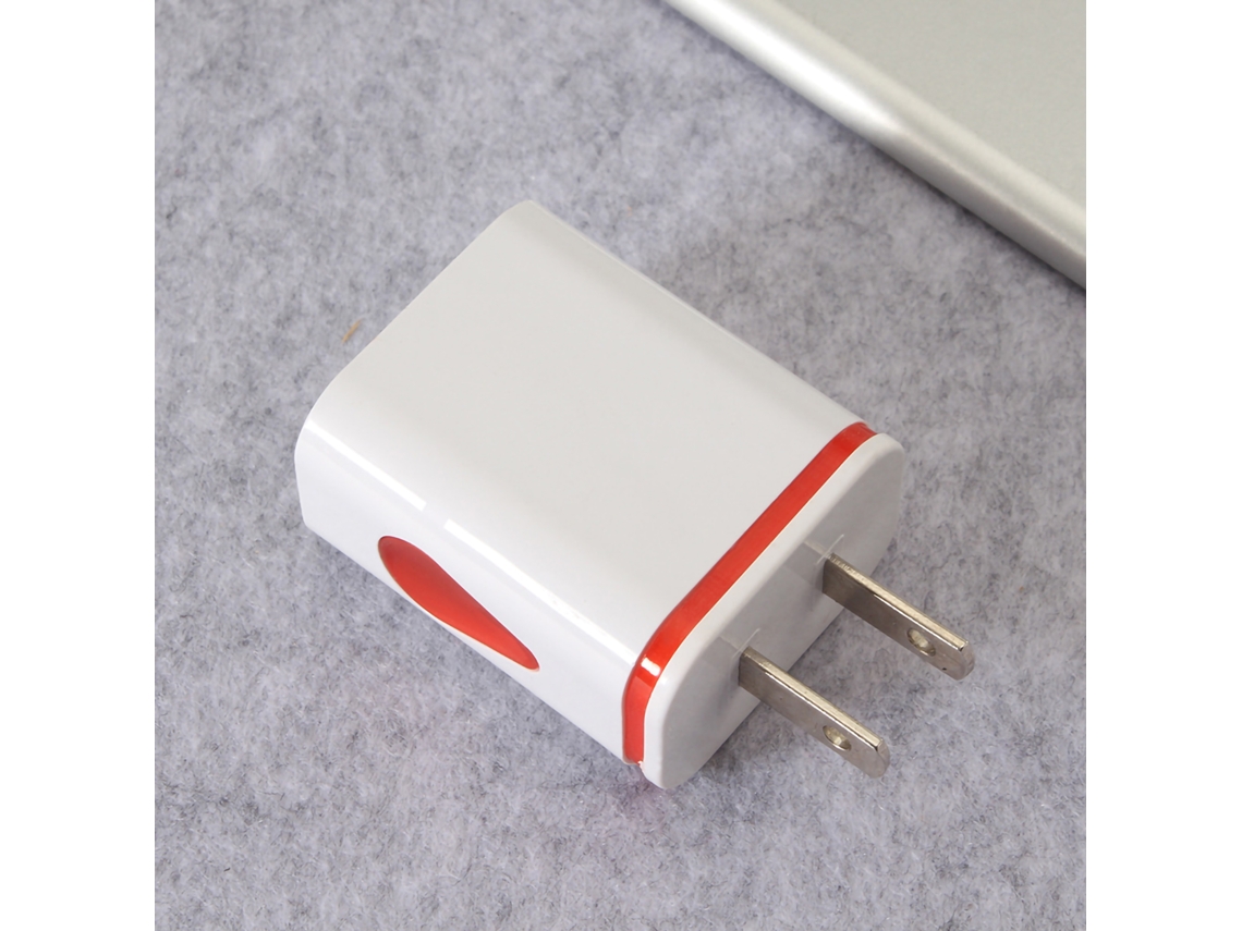 Cargador De Pared Usb Doble Puerto Con Led Para Viajes, 100-240v, Rojo