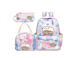 Mochila escolar que cambia de color arcoíris, conjunto de tres piezas, mochila escolar, degradado, blanca ~ 4, conjunto de tres piezas, mochila escolar